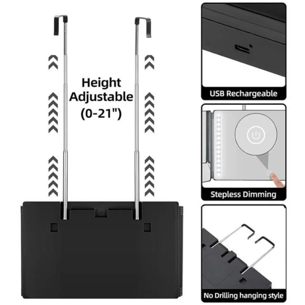 Rechargeable 3 Way Mirror, Real Glass Adjustable Trifold Mirror with Light